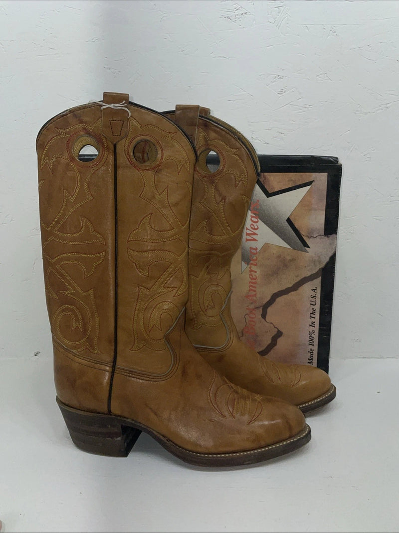 New Men’s Brown Texas Brand Cowboy Boots. M 195 8 D. 1-123