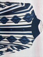 New Men’s Panhandle White Blue Western Shorts Sleeve Polo Shirt Large V-91