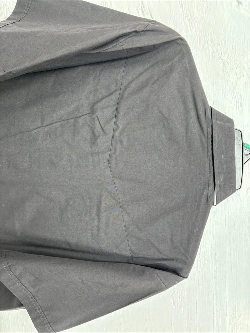 New Men’s ELY Cattleman Simple Black Short Sleeve Pearl Snap 18 2XL K-68