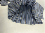 New Men’s Blue Stripped White House Pearl Snap Long Sleeve Shirt. XXL G-64