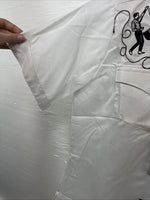 New Kids Rockmount White Black Design Short Sleeve Pearl Snap Size 32 CC-103