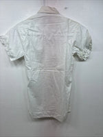 New Women’s Rockmount White Designed Short Sleeve Pearl Snap Size 0 YY-31