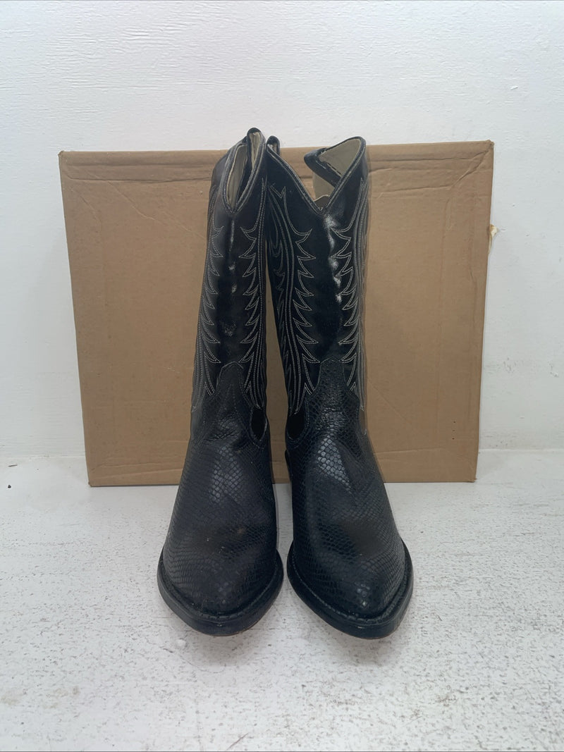 New Men’s Black Snake Skin Texas Brand Cowboy Boots. 509200 9 D. 3-40
