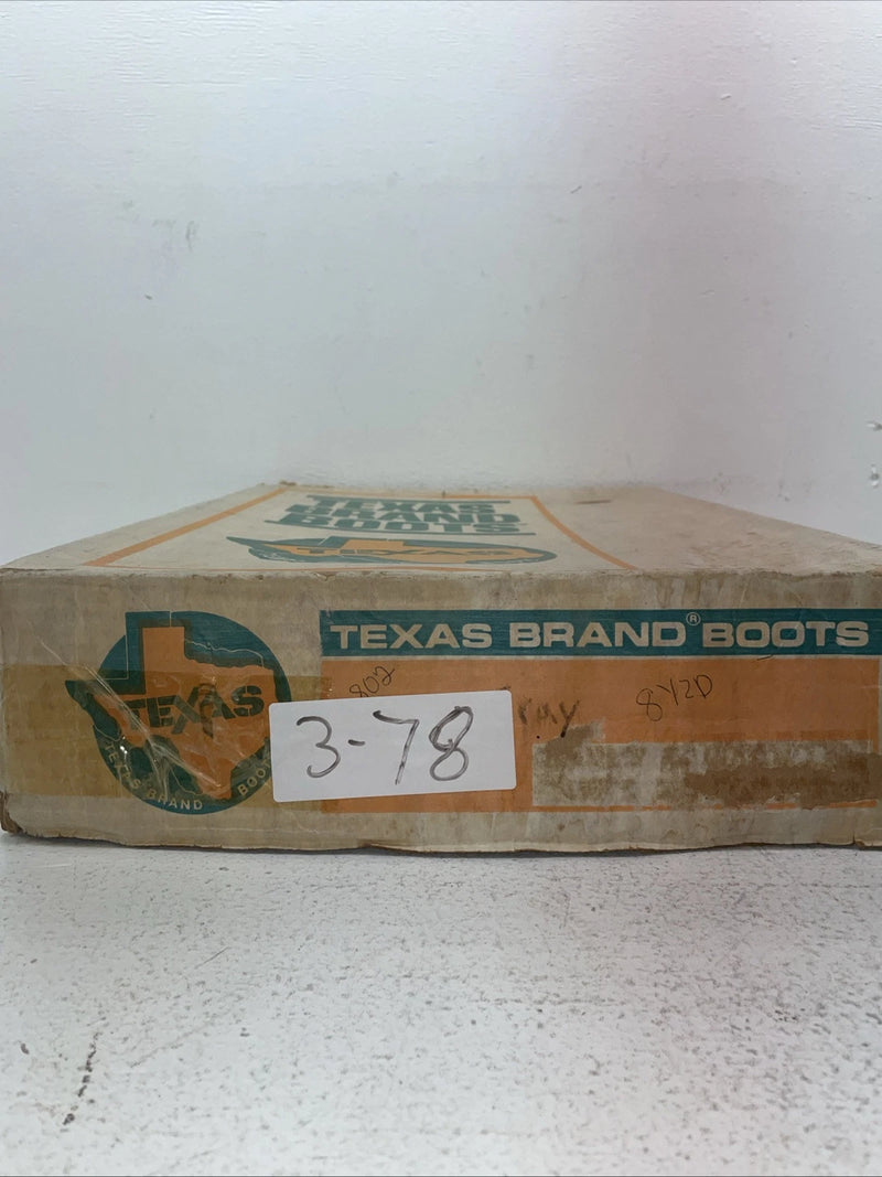 New Men’s Gray Texas Brand Cowboy Boots. 6802 8.5 8 1/2 D. 3-78