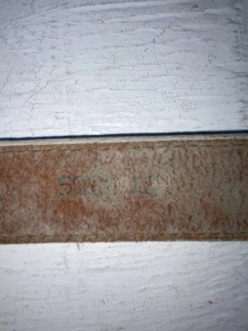 New White Genuine Leather Acme Tooled 28” Belt #5022 JJ-157