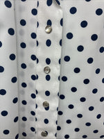 New Women’s Dickson Jenkins White Polkadot Long Sleeve Pearl Snap Size 30 KK-60