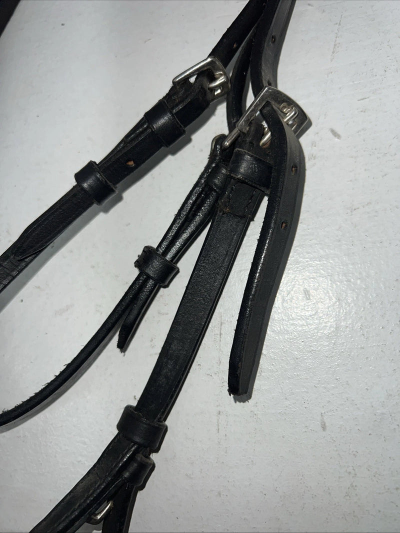 New Silver Fox Black Leather Point English Bridle #20-1189-2 W-5