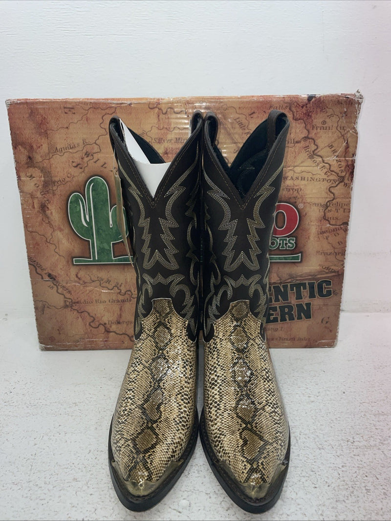 New Men’s Copper Snake Skin Laredo Cowboy Boots. 68068 7 D. 1-67