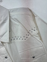 New Women’s Cumberland White Gem Long Sleeve Pearl Snap 2XL GG-43