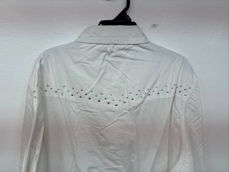 New Women’s Cumberland White Gem Long Sleeve Pearl Snap 2XL LL-82