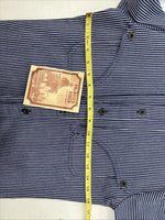 New Kids Denver Blue Stripe Long Sleeve Button Up Size 8 DD-135