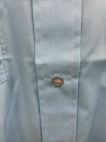 New Men’s Champion Western Blue Embroidered Long Sleeve Pearl Snap 16 Large Q-90