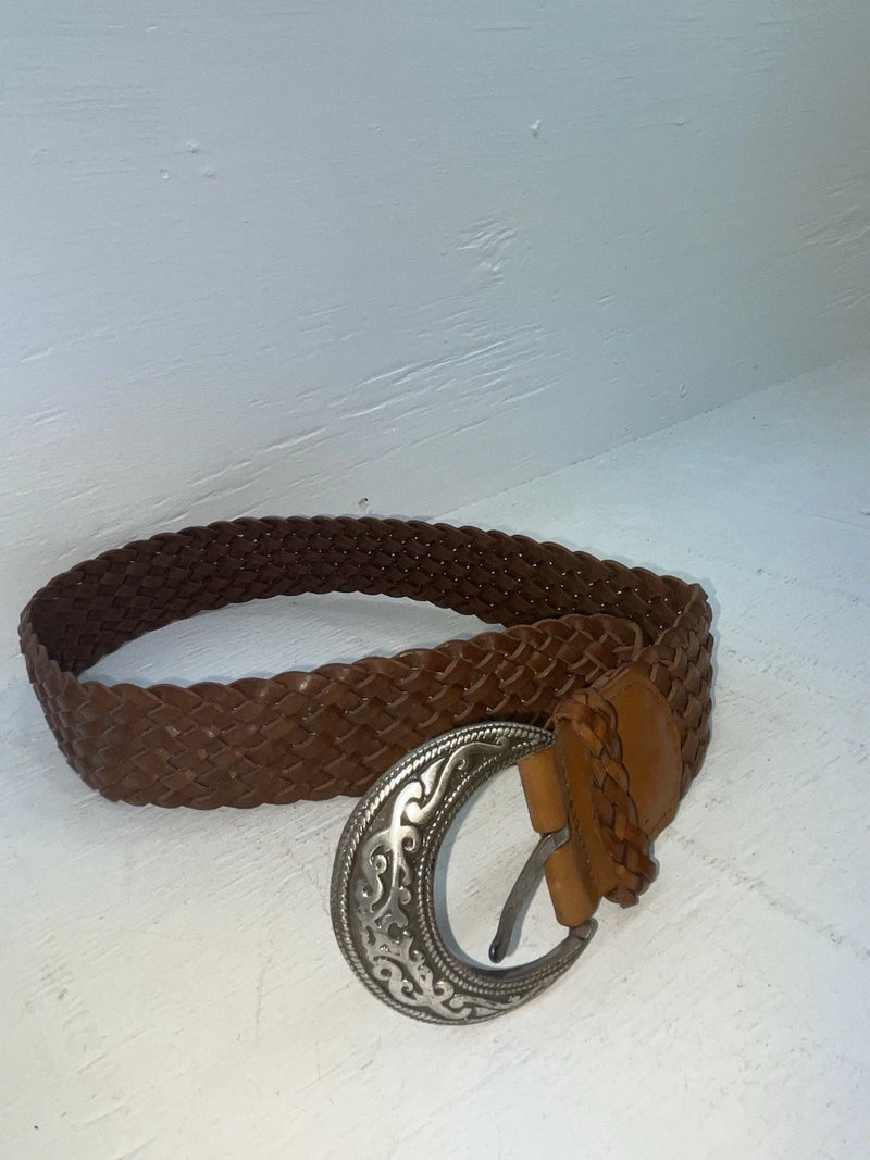 New Brown Genuine Leather Braided S Belt #8840 NN-95 