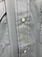 New Men’s Dee-Cee Gray Red Long Sleeve Pearl Snap 16 X 33 Large AA-82
