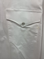 New Men’s White Horse White Long Sleeve Simple Pearl Snap 4XL J-48