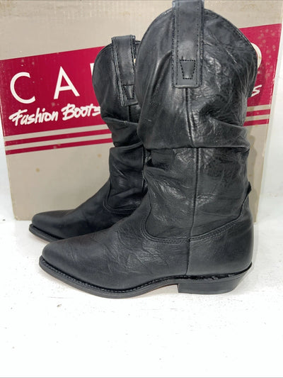 New Women’s Black Capezio Short Cowboy Boots. L630 6 M. 19-13