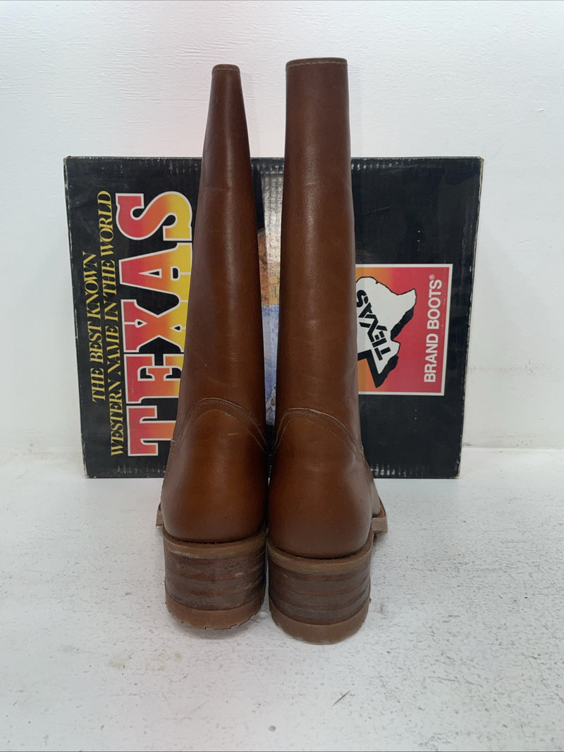 New Men’s Brown Texas Brand Cowboy Boots. M 302 9.5 9 1/2 D. 4-52