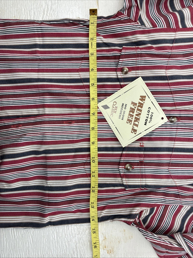 New Kids ELY Classic Red Stripe Long Sleeve Pearl Snap Small DD-19
