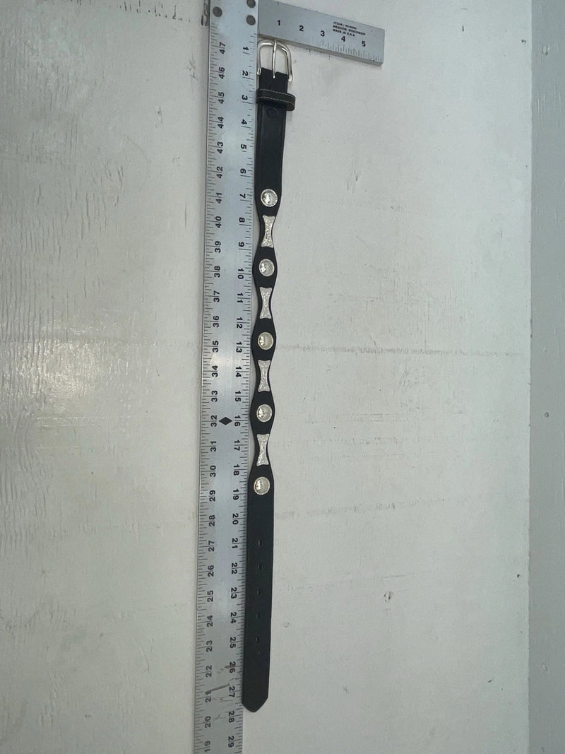 New Black Genuine Leather Nocona Silver Pendent 22” Belt #N4412001 NN-93