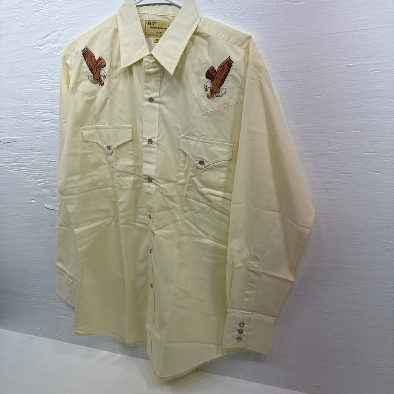 New Men’s ELY wildlife collection Yellow long sleeve pearl Medium B-75