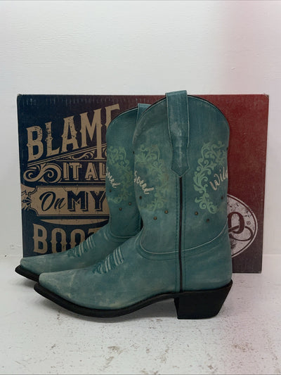 New Women’s Turquoise Laredo Cowboy Boots. 3127 8.5 8 1/2 M. 7-23