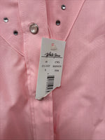 New Women’s White Horse Pink Long Sleeve Pearl Snap Small DD-99