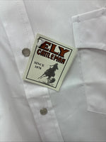 New Men’s ELY Cattleman White Long Sleeve Pearl Snap 16.5 X 36 Large AA-70