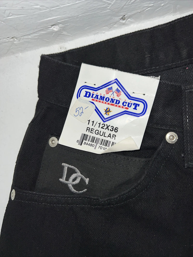 New Women’s Black Diamond Cut Regular Fit Denim Jeans. 11/12x36 N-11