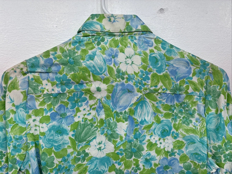 New Kids Rockmount Green Floral Long Sleeve Pearl Snap 8/30 LL-74