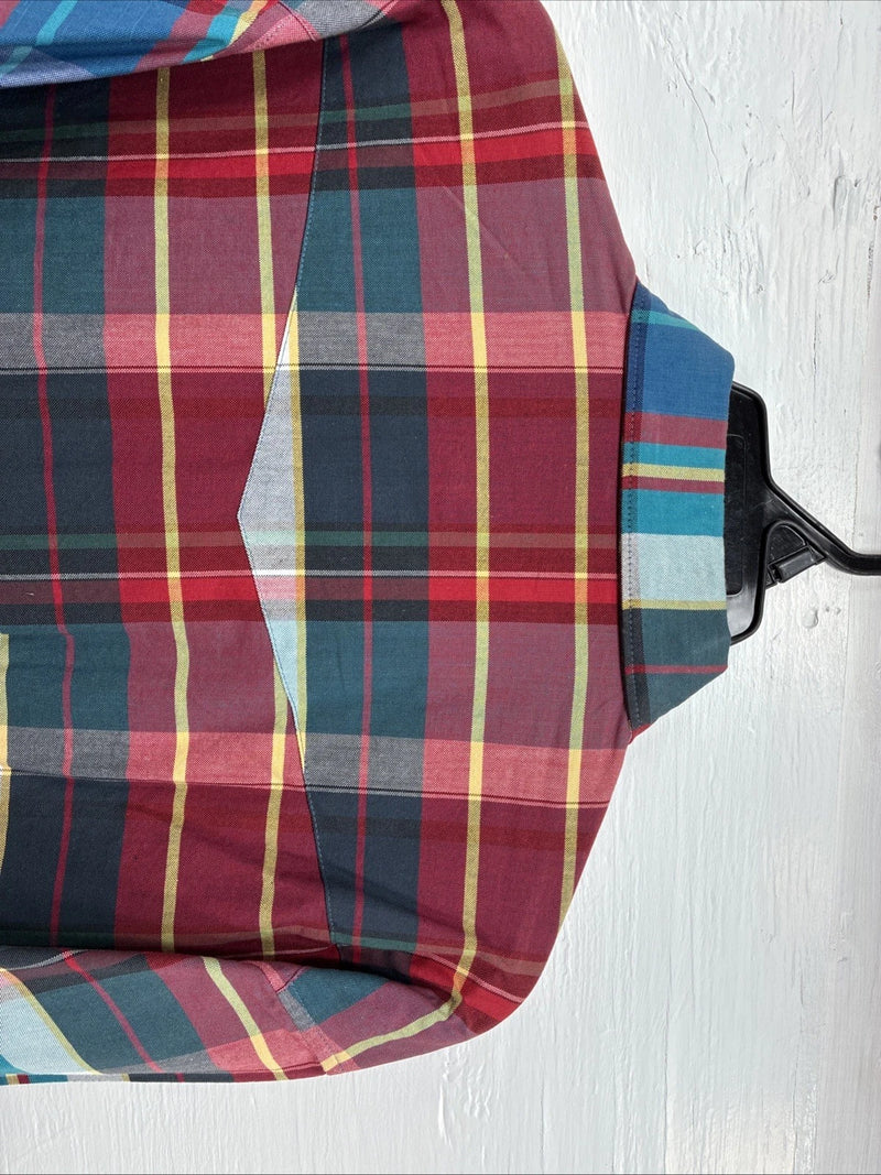 New Men’s Wrangler Multiple Color Plaid Long Sleeve Button Up 17 X 35 XL J-24