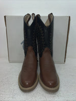 New Youth Brown Old West Cowboy Boots. 1603 Y 3.5 3 1/2. 22-27