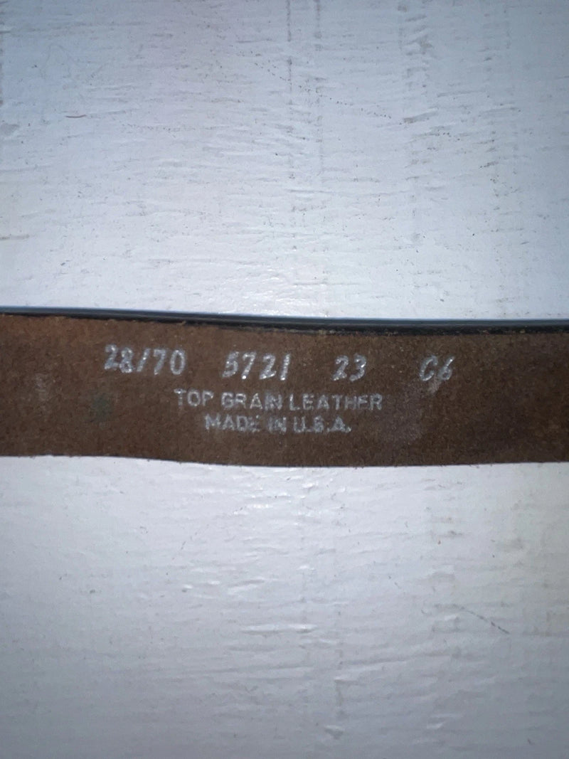 New Brown Genuine Leather Tooled And Silver Pendent 28” Belt #5721 NN-15