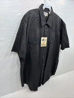 New Men’s ELY Cattleman Black Western Short Sleeve Pearl Snap 18.5 2XL E-48