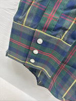 New Men’s ELY Plains Green Plaid Long Sleeve Pearl Snap 16.5 X 34 Large R-19