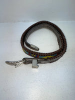 New Brown Genuine Leather Dos Amigos Beaded 26” Belt #AM486L Z-65