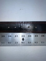 New Black Genuine Leather Red Stitching 32” Belt #9256 JJ-54