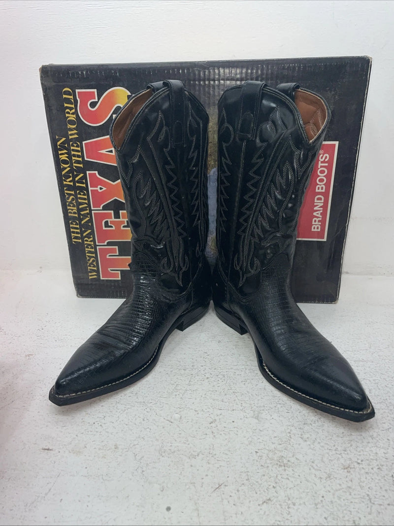 New Men’s Black Texas Brand Cowboy Boots. 5710 8 D. 3-137