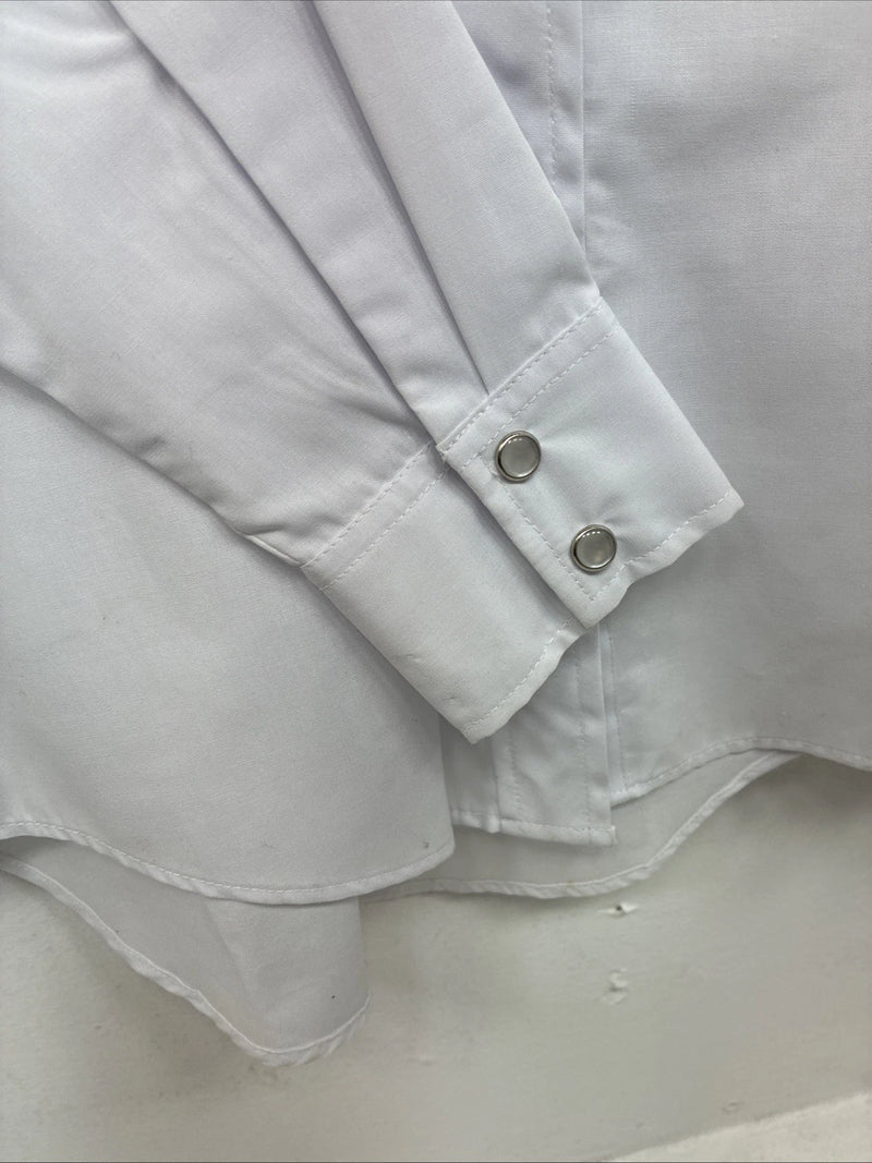 New Women’s Country Charmer White Design Long Sleeve Pearl Snap Medium LL-4