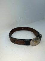 New Brown Genuine Leather 3D Weaved And Silver Pendent 26” Belt #1432 JJ-103