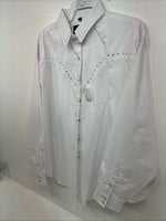 New Women’s White Horse White Gem Long Sleeve Pearl Snap 2XL GG-51