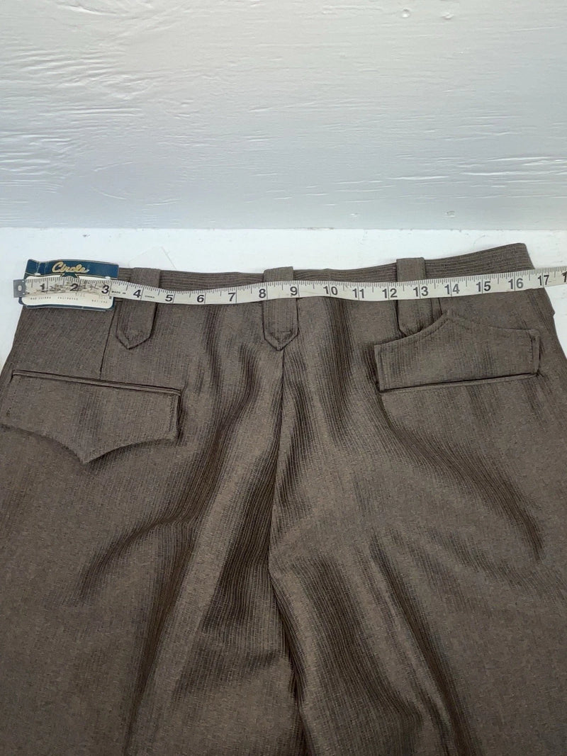 New Vintage Brown Circle S Polyester Pants #CS5091 SS-13