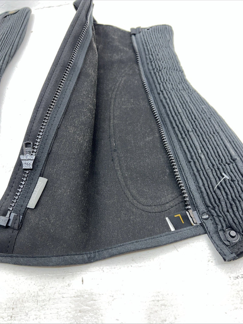 New Black Ovation Stretch Rib Half Chaps Large #464331 C-500