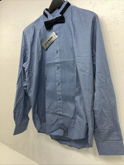 New Men’s Wayne Scott Blue Long Sleeve Button Up Large A-192
