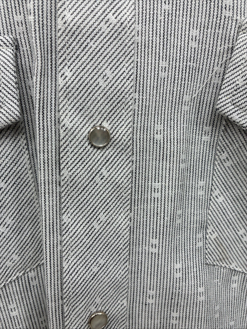 New Men’s Champion Western Gray Long Sleeve Pearl Snap 15.5 Medium F-105