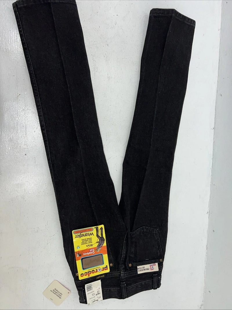 New Boys Black Wrangler Pro Rodeo Cowboy Cut Denim Jeans. 11/23 1/2 C-4