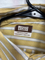 New Men’s Fenton Yellow White Stripe Long Sleeve Pearl Snap 16 Large X-110