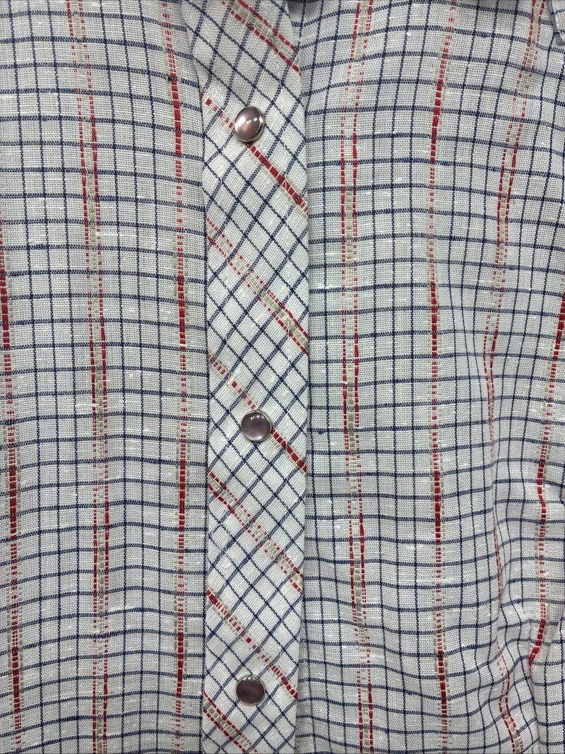 New Women’s Dan River Red Plaid Long Sleeve Pearl Snap Size 10 KK-45