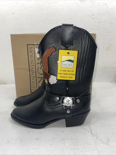 New Women’s Black Smoky Mountain Cowboy Boots. 1080 Y 7. 18-59