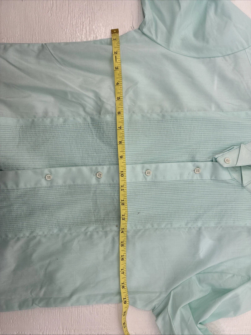 New Wayne Scott Blue Long Sleeve Button Up English Shirt Medium X-84