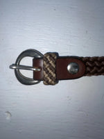 New Brown Genuine Leather Braided 34” Belt JJ-15